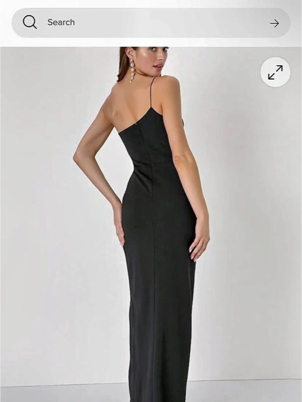 Lulus Dramatic Efforts Black One-Shoulder Knotted Maxi Dress NWT - Picture 4 of 5